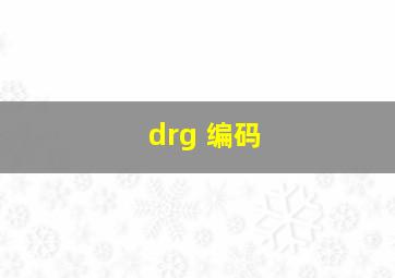 drg 编码